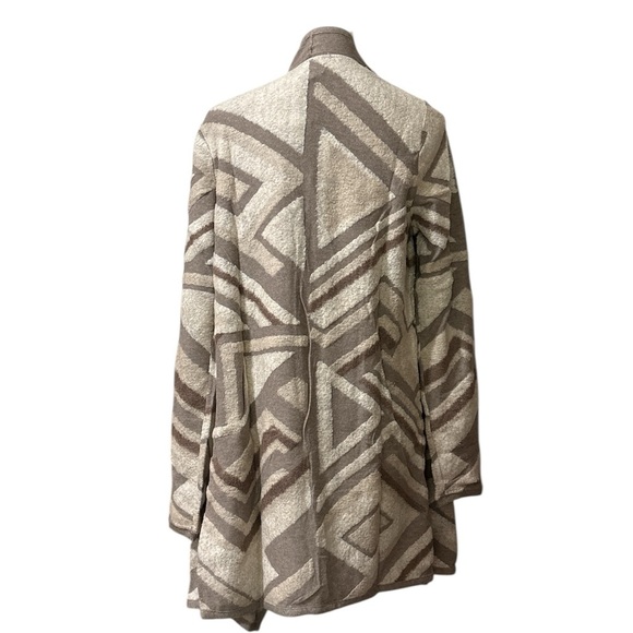 Lucky Brand Cotton Blend Open Cardigan Sweater in Taupe/Tan/Ivory Sz. Large - Picture 4 of 8
